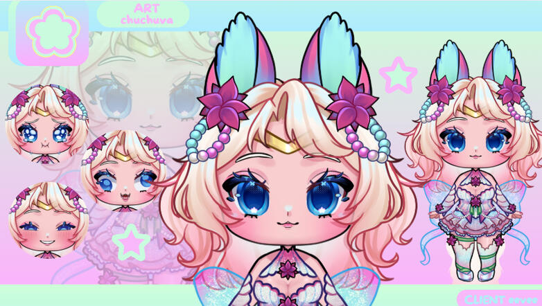 @eevee : foi INCRÍVEL trabalhar com ela. Ela foi extremamente paciente comigo e foi muito atenciosa aos detalhes, ajudando a fazer com que o design não ficasse tão carregado como um chibi. Ela foi EXTREMAMENTE proativos com suas atualizações e terminou de